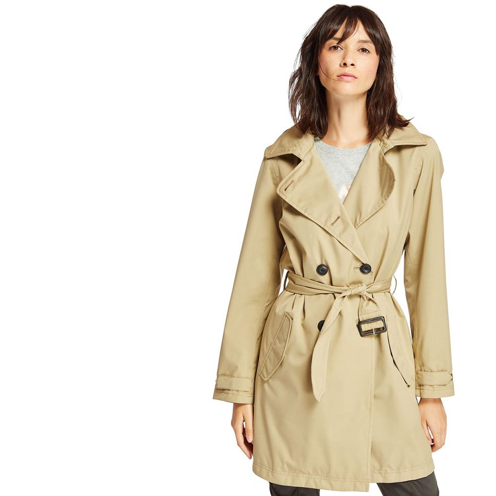 Abrigos Timberland Argentina Mujer - Classic Waterproof Trench - Kaki - FHSQNP-450